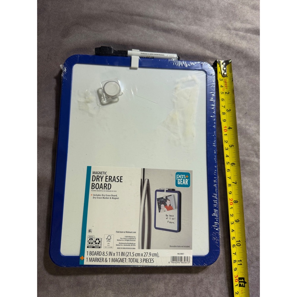 Pen+Gear Magnetic Dry Erase Board Blue Frame 8.5x11 with Marker and Magnet NEW